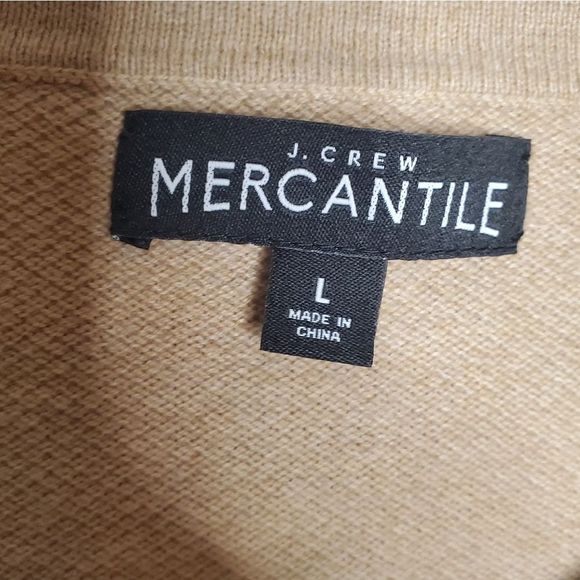 J. Crew Mercantile 100% Cotton Pique Thermal Crewneck Sweater Size Large Tan - Picture 4 of 7